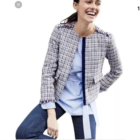 J. Crew Jackets & Blazers - J Crew Lightweight Tweed Jacket Size 10 Fringe